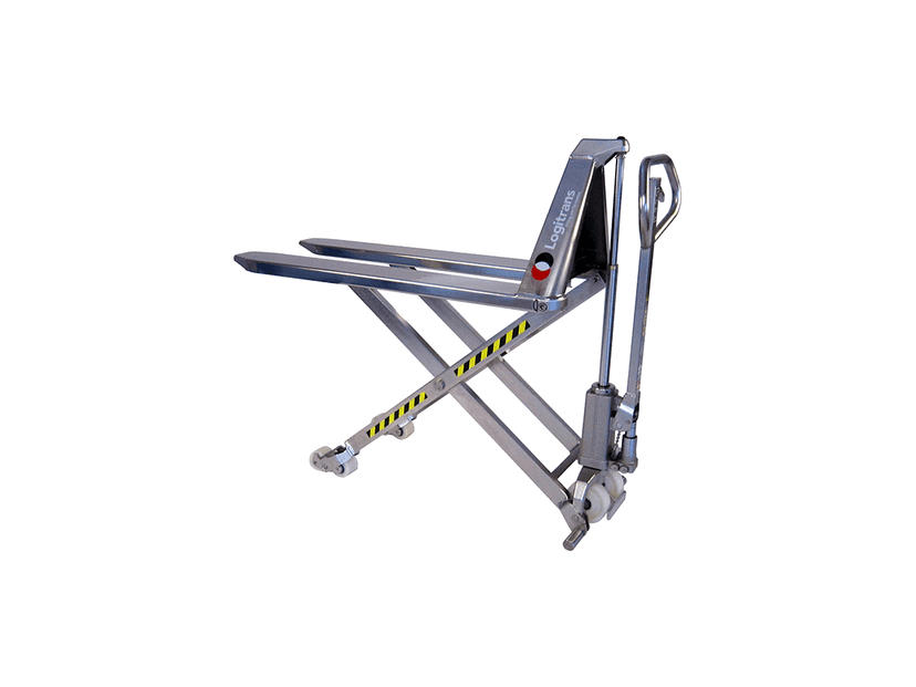 Transpaleta de tijera inoxidable 1500 kg Logitrans HLI Plus