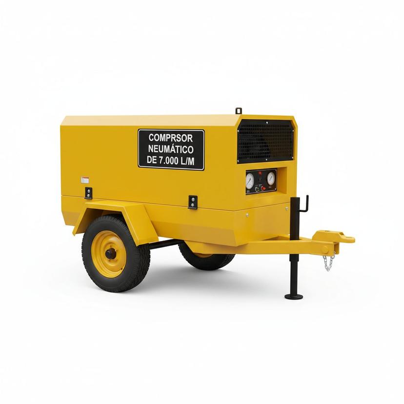 Compresor Neumático Diésel Remolcable 7.000 L/min 7 bar
